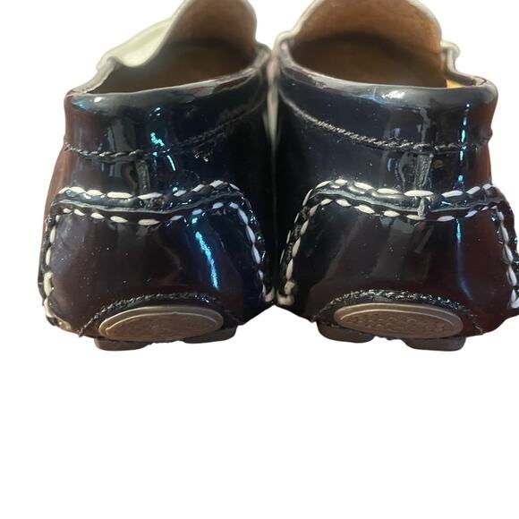 Peter Millar Navy blue white loafers shoes flats 6.5 Cut Out Preppy Resort Beach - Picture 5 of 10